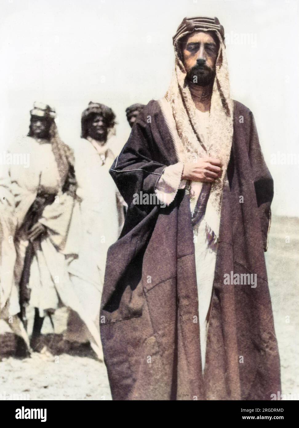 Emir Faisal (1883-1933) à Wejh (aujourd'hui en Arabie Saoudite) pendant la première Guerre mondiale. Il est devenu plus tard Faisal Ier d'Irak. Il dirige la révolte arabe contre les Ottomans en 1916 et devient roi de Syrie en 1920. Expulsé de Damas par les Français, il devient roi d'Irak en 1921, soutenu par les Anglais. Banque D'Images