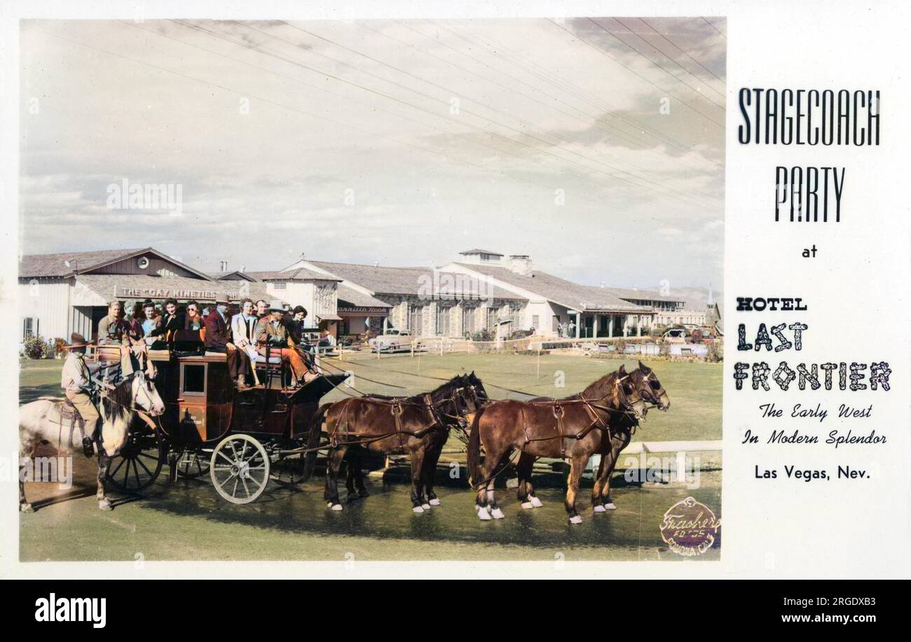 Stagecoach party au départ de l'Hôtel Last Frontier, Las Vegas, Nevada, États-Unis. Banque D'Images