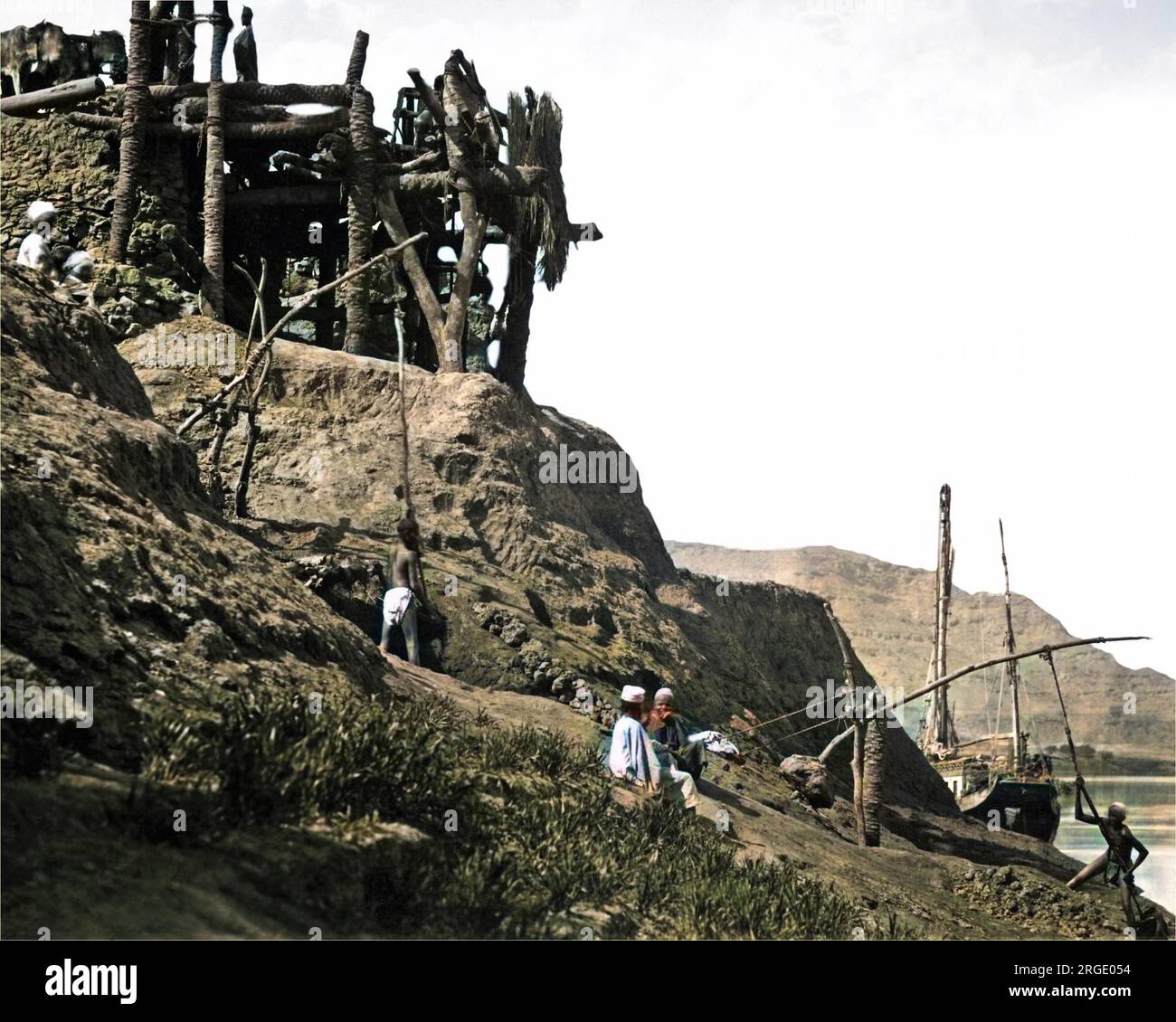 Irrigation du Nil, Egypte. Banque D'Images
