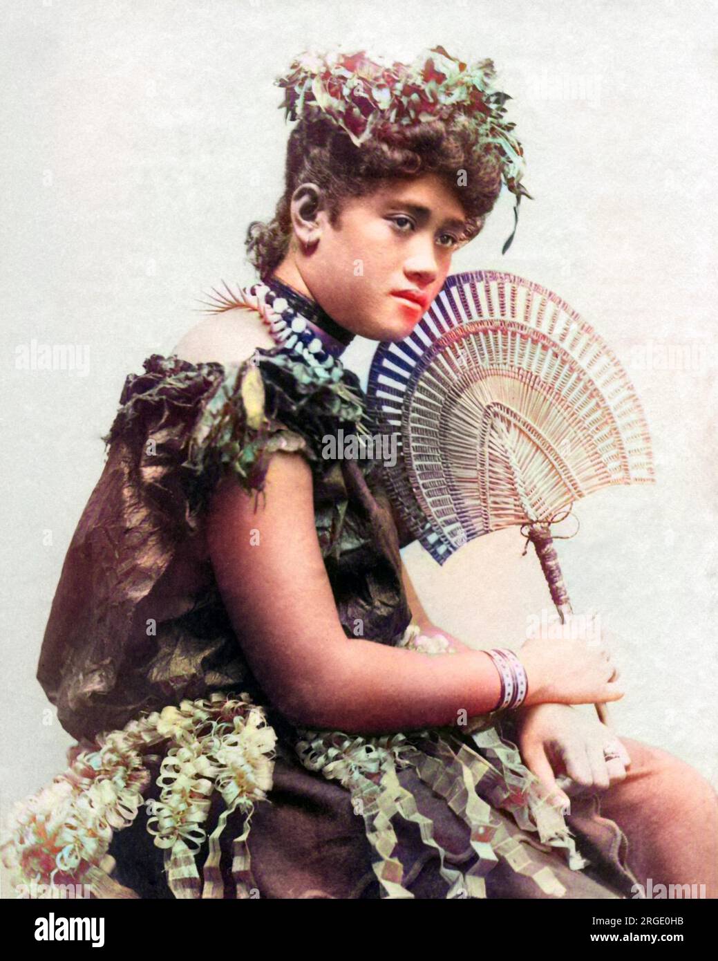 Femme samoane, Pacifique Sud. Banque D'Images