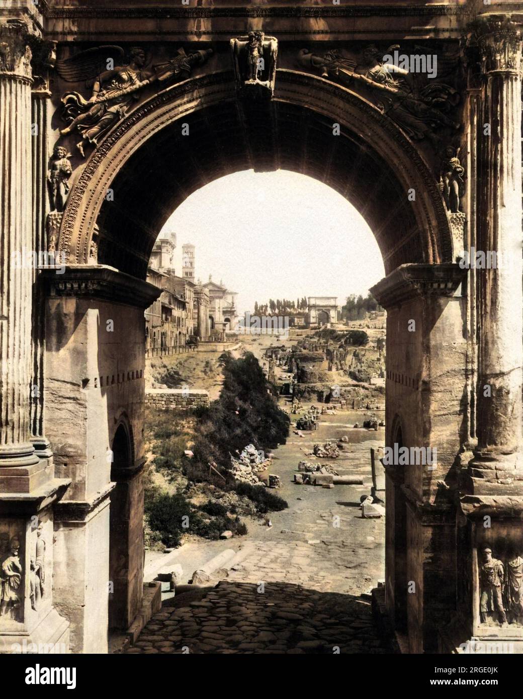 Arc de triomphe de Septime sévère, Rome, Italie. Banque D'Images