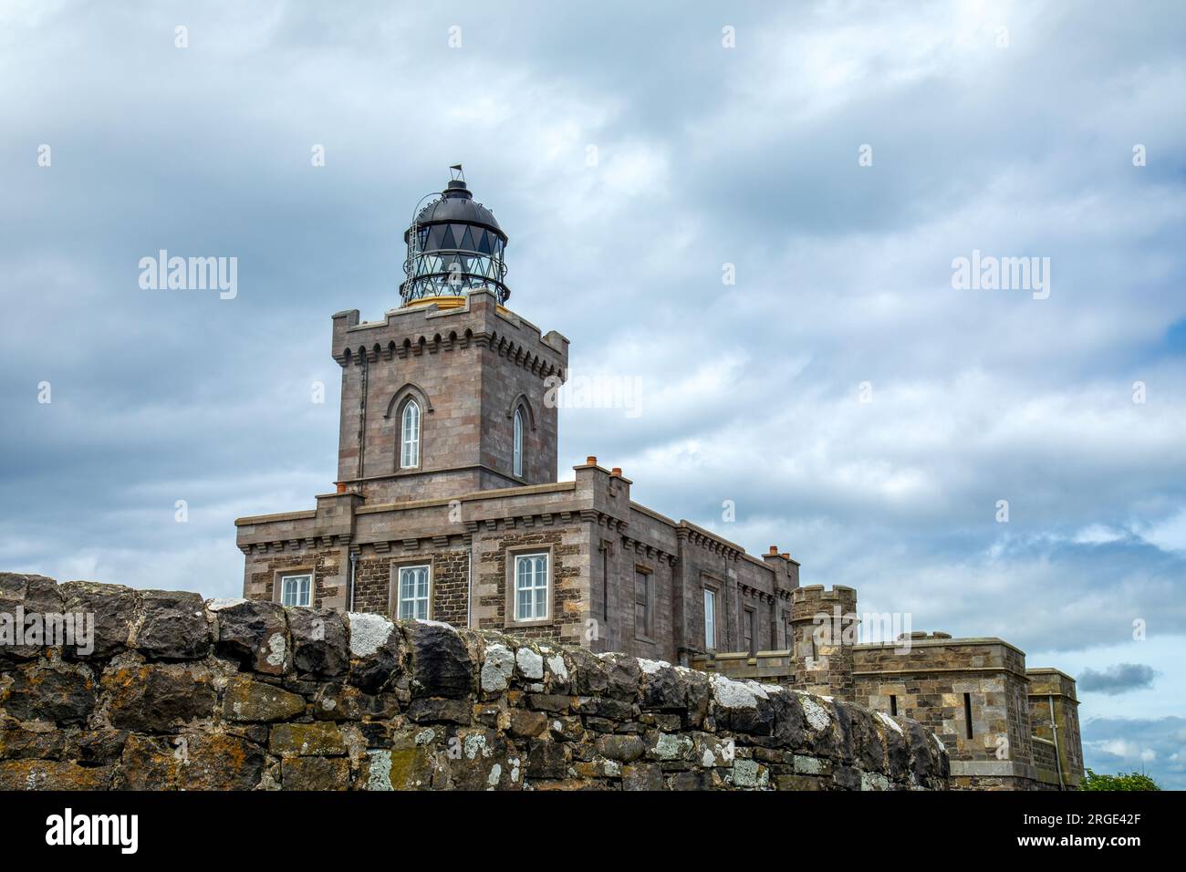 Île de May et phare historique Banque D'Images