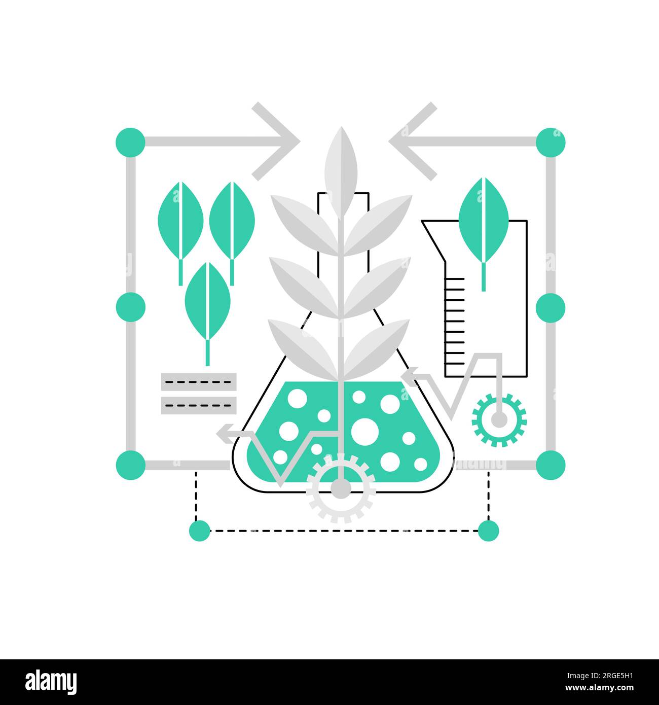 Recherche en sciences biologiques. Expérience de laboratoire, génétique biochimie illustration vectorielle Illustration de Vecteur