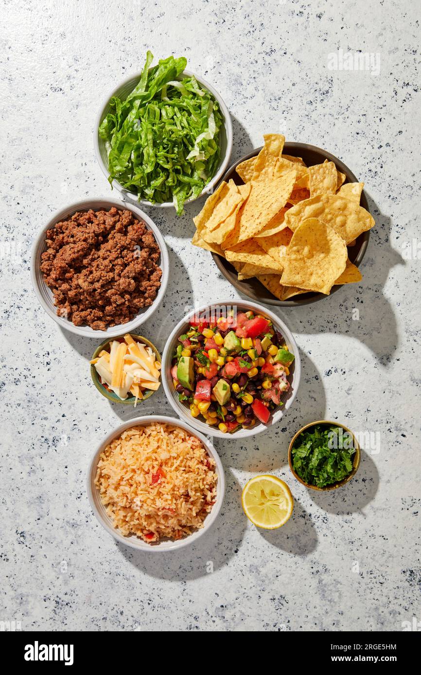 Salade Taco avec lumière dure Banque D'Images