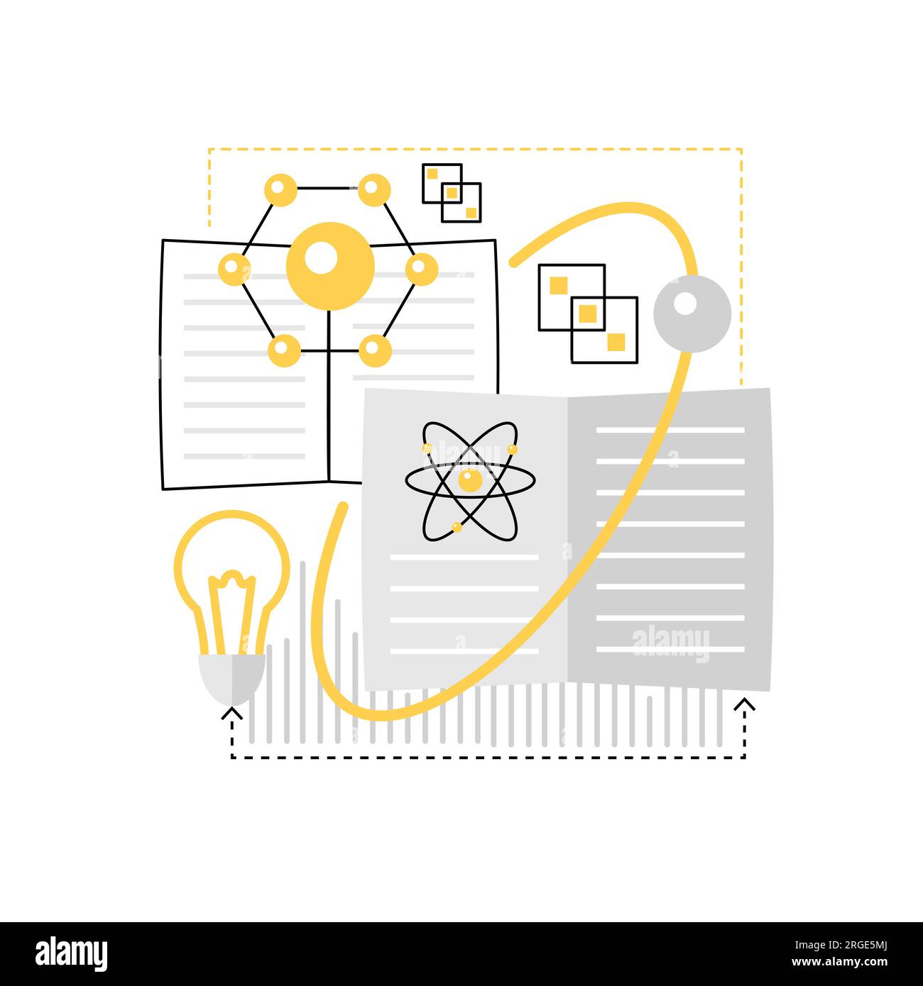 Littérature scientifique. Rapport scientifique et analyse, illustration vectorielle d'information biochimique Illustration de Vecteur