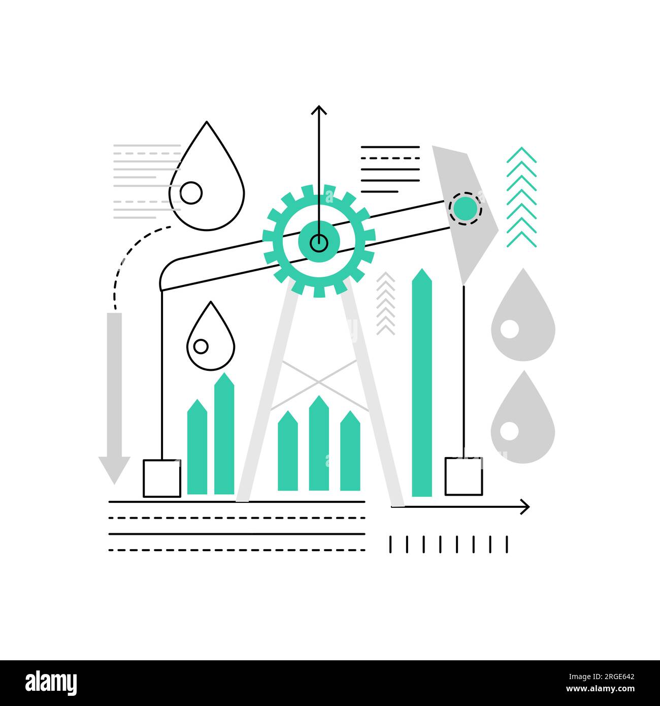 Industrie des pompes à huile. Pompe à essence, production industrielle d'illustration vectorielle d'huile Illustration de Vecteur