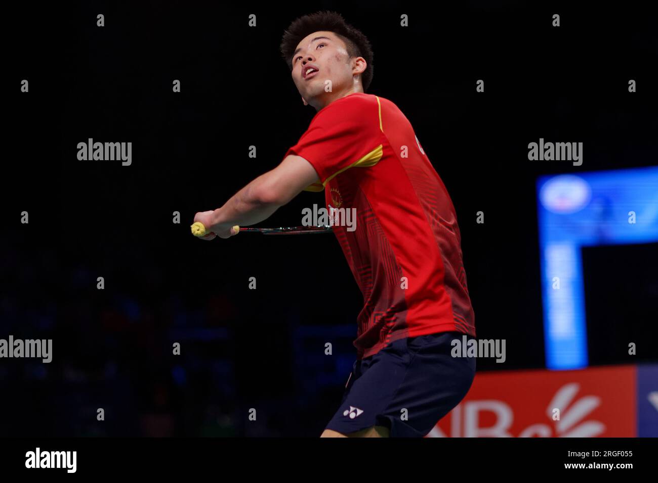 Weng Hong Yang de Chine en action lors de la finale en simple masculin du SATHIO GROUPE Australian Badminton Open 2023 entre l'Inde et la Chine au qua Banque D'Images