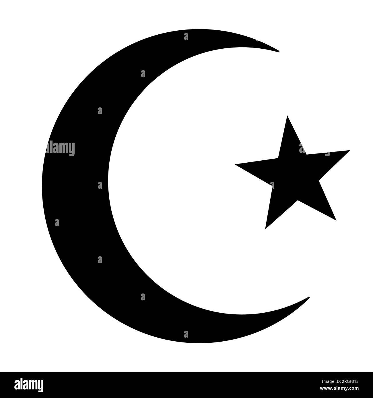 Étoile et croissant - symbole de l'Islam icône plate pour les applications et les sites Web. Logo vectoriel drapeau de turquie. Fichier évolutif noir de conception plate. Illustration de Vecteur