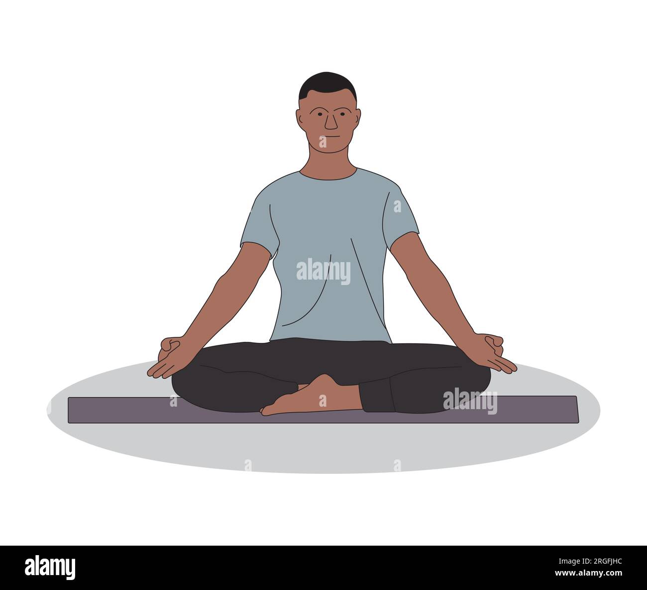 Méditation de yoga, illustration colorée de Line Art Illustration de Vecteur