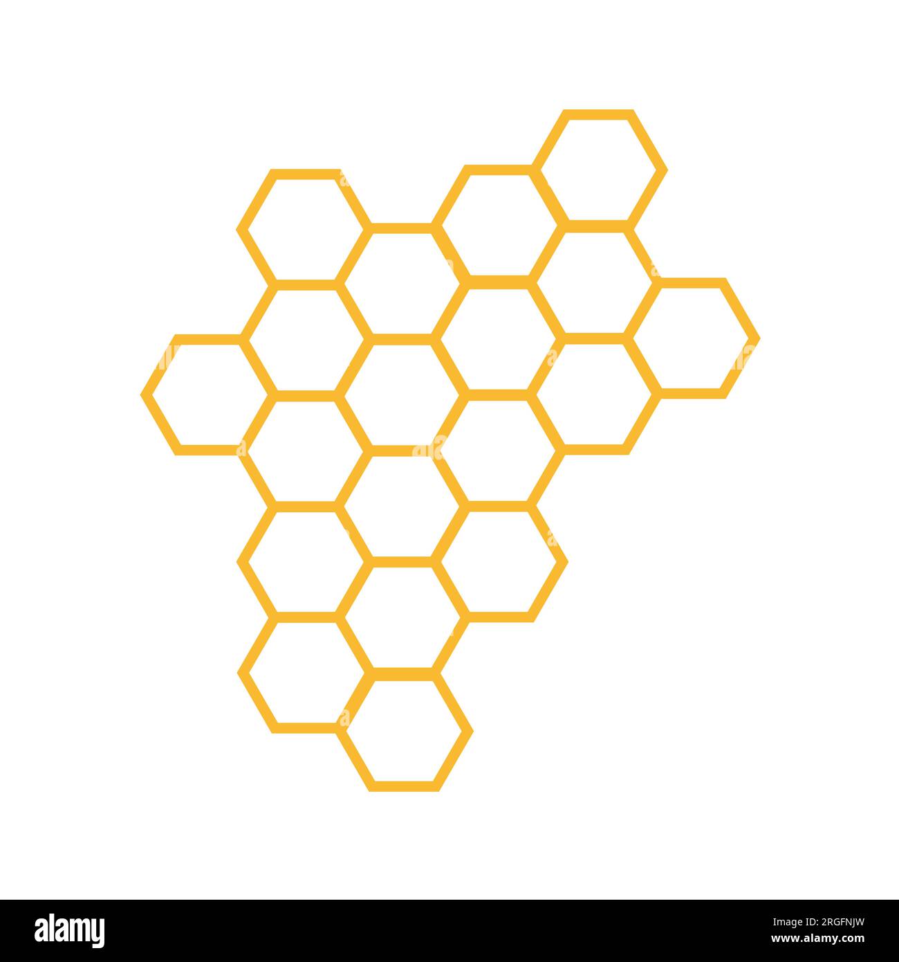 Icône de peigne de miel sous la forme de nids d'abeilles. Cellules, cellules. Illustration vectorielle Illustration de Vecteur