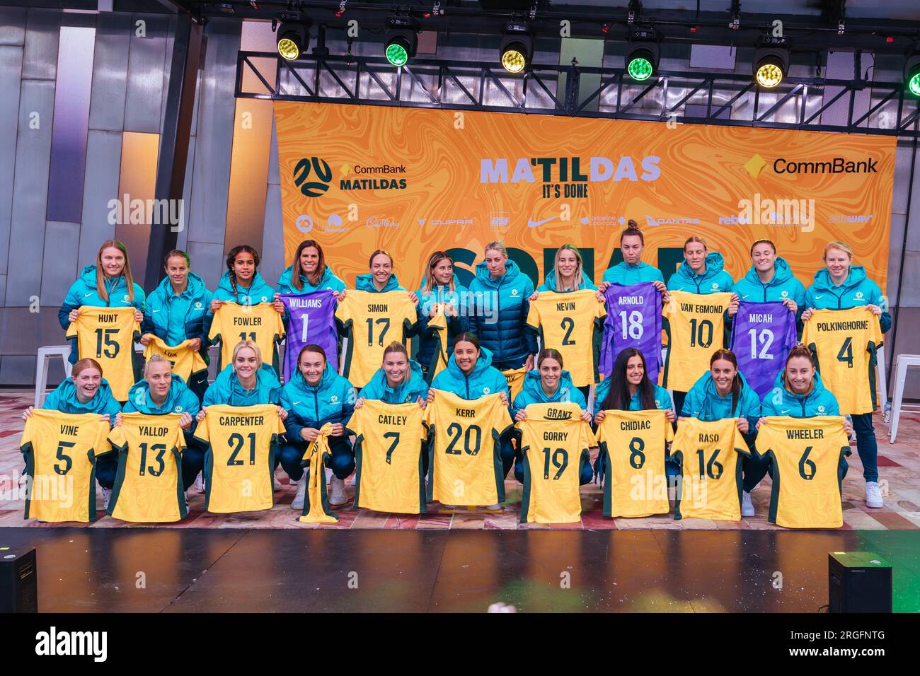 Présentation publique de l'Australian Commbank Matildas World Cup Squad Banque D'Images