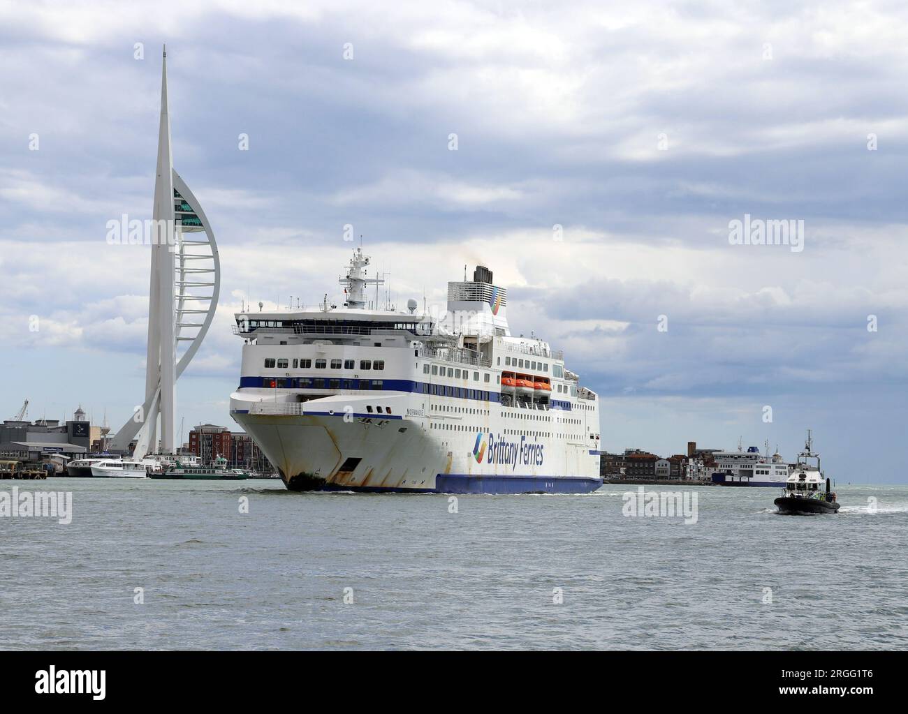 Brittany Ferries MS Normandie entrant dans le port de Portsmouth. Août 2023 Banque D'Images