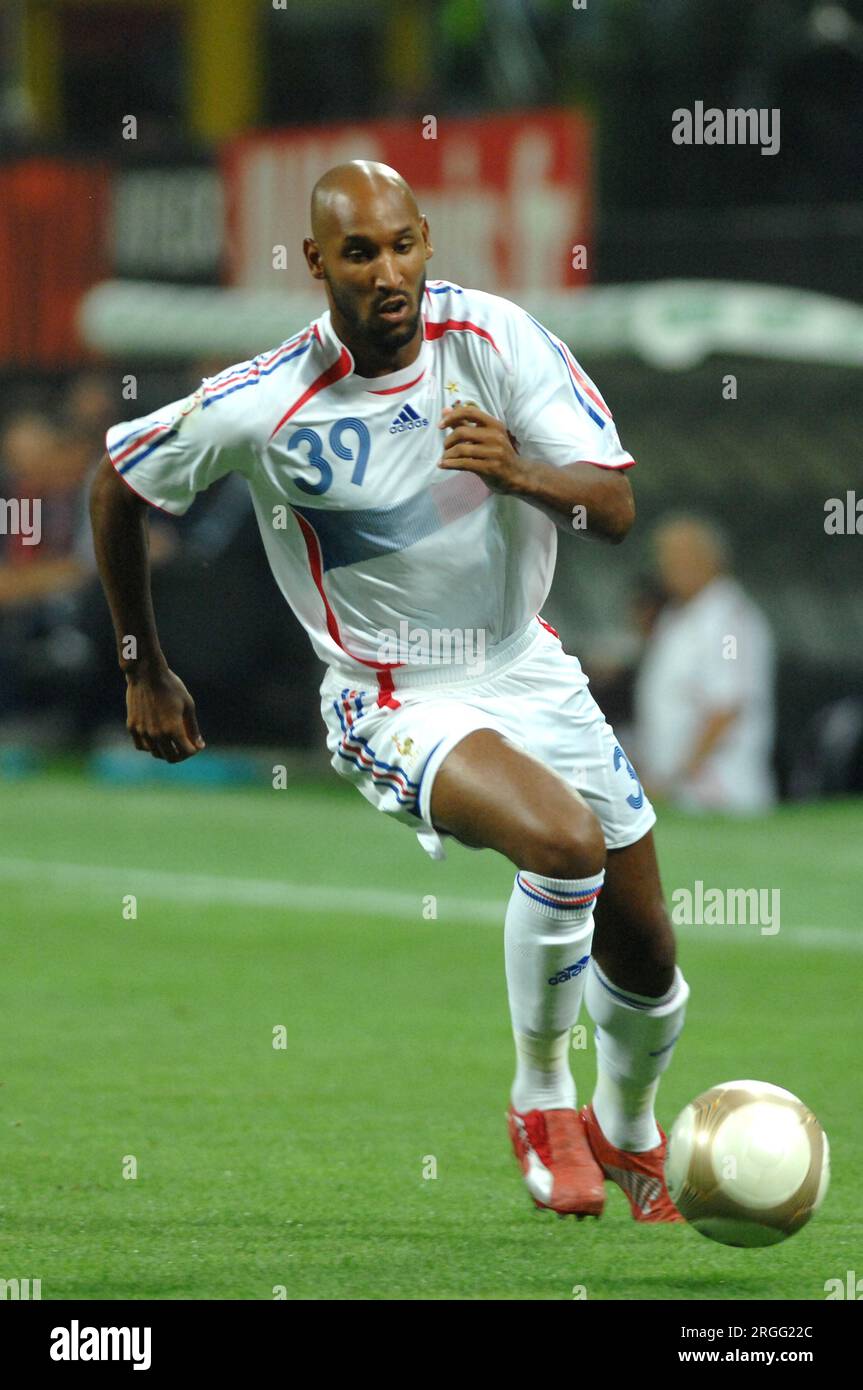 Milan Italie 2007-09-08, Nicolas Anelka lors du match Italie - France, qualification pour le Championnat d'Europe de football 2008 Banque D'Images