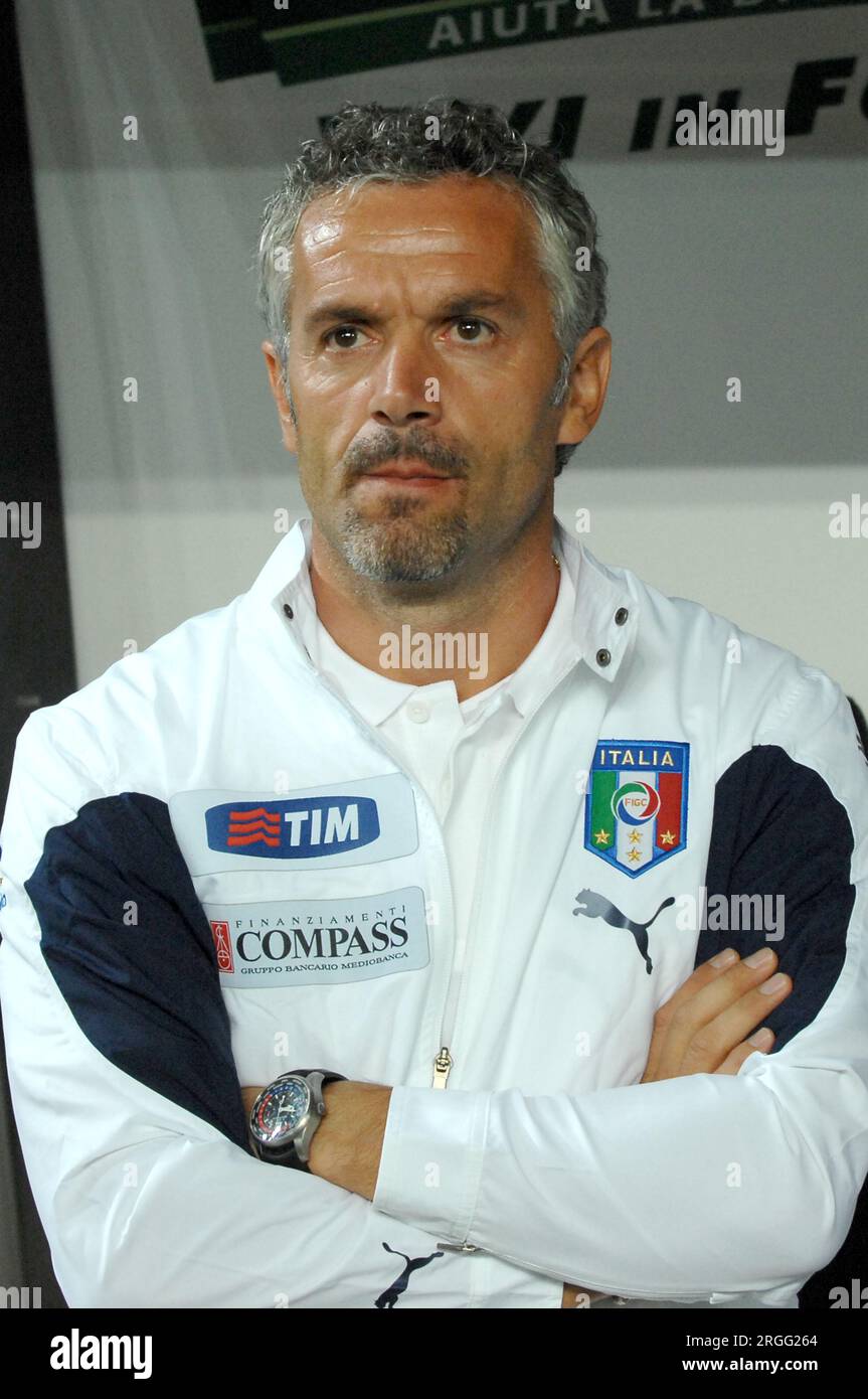 Milan Italie 2007-09-08, Roberto Donadoni, entraîneur de l'équipe nationale italienne de football lors du match Italie - France, qualification pour le Championnat d'Europe de football 2008 Banque D'Images