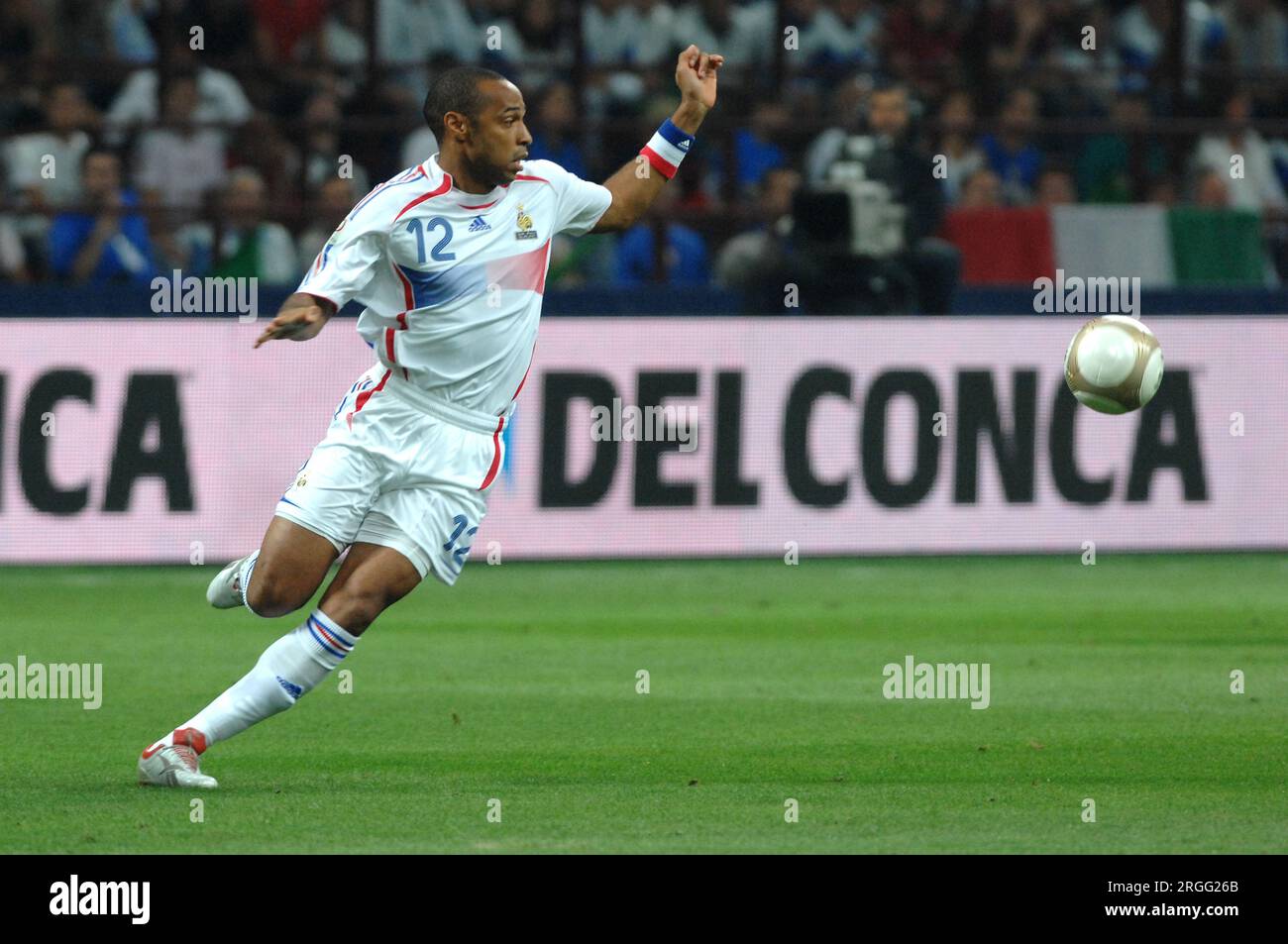 Milan Italie 2007-09-08, Thierry Henry lors du match Italie - France, qualification pour le Championnat d'Europe de football 2008 Banque D'Images