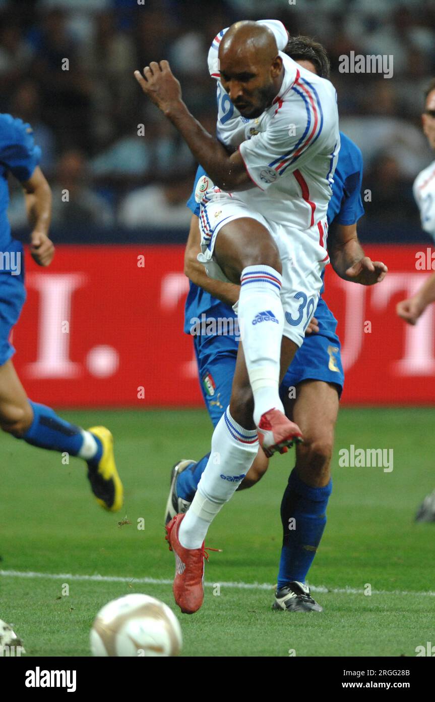 Milan Italie 2007-09-08, Nicolas Anelka lors du match Italie - France, qualification pour le Championnat d'Europe de football 2008 Banque D'Images