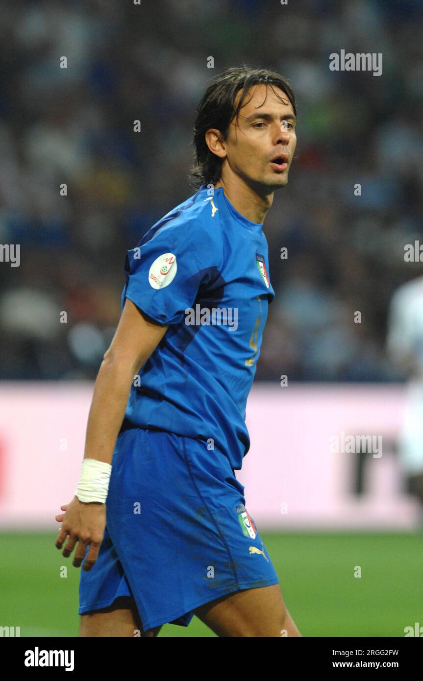 Milan Italie 2007-09-08, Filippo Inzaghi lors du match Italie - France, qualification pour le Championnat d'Europe de football 2008 Banque D'Images