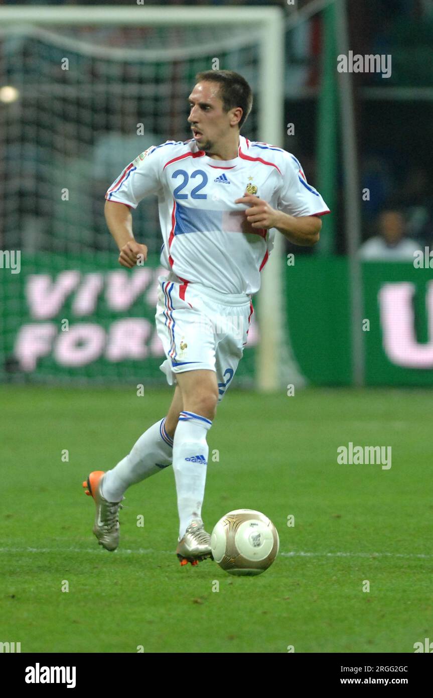 Milan Italie 2007-09-08, Franck Ribery lors du match Italie - France, qualification pour le Championnat d'Europe de football 2008 Banque D'Images