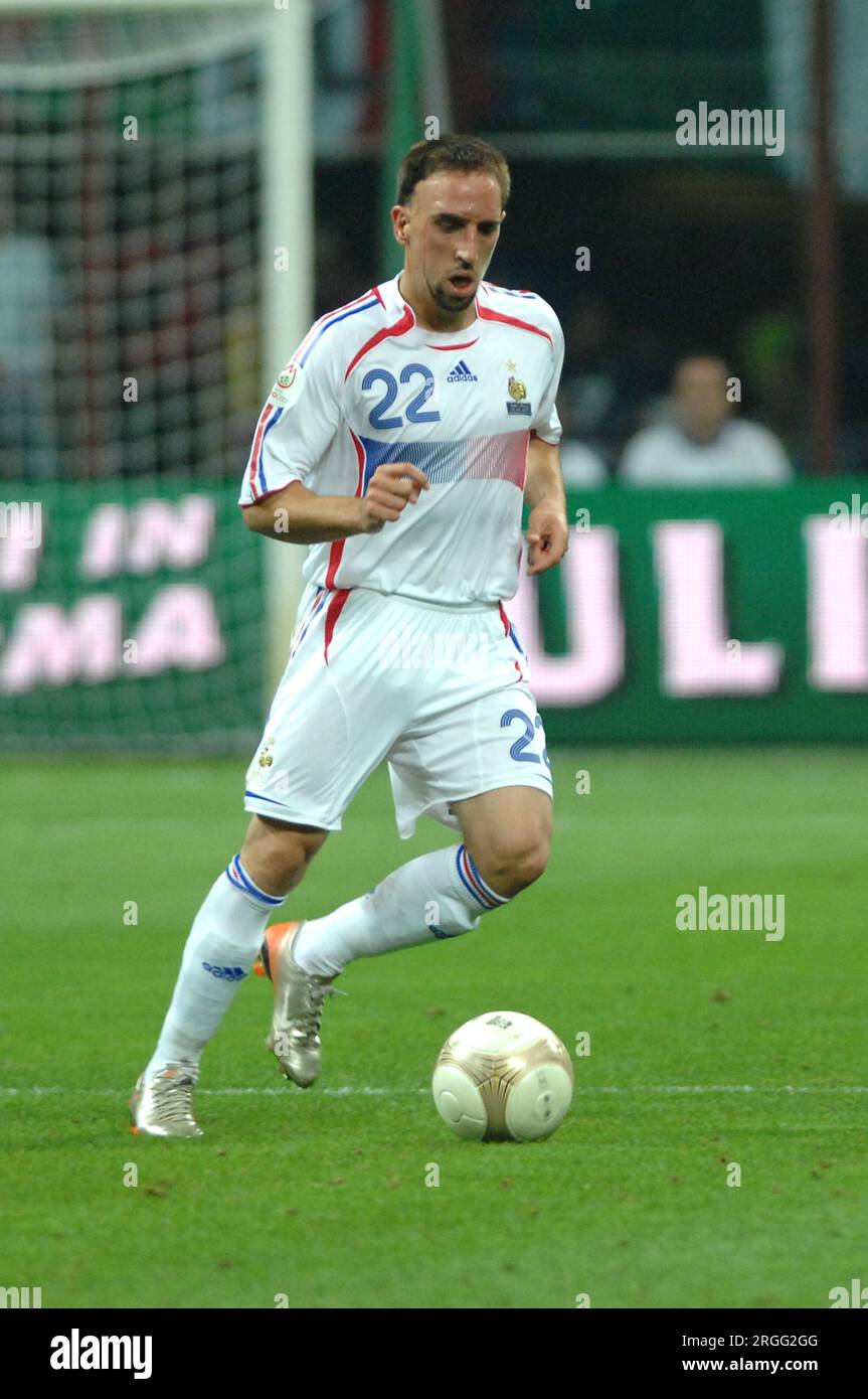 Milan Italie 2007-09-08, Franck Ribery lors du match Italie - France, qualification pour le Championnat d'Europe de football 2008 Banque D'Images