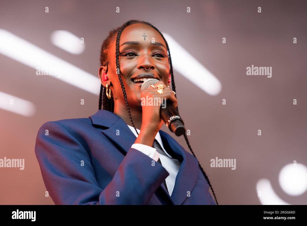 Roskilde, Danemark. 29 juin 2023. Le chanteur et rappeur congolais-belge Lous et les Yakuza donnent un concert live lors du festival de musique danois Roskilde Festival 2023 à Roskilde. (Crédit photo : Gonzales photo - Bo Kallberg). Banque D'Images