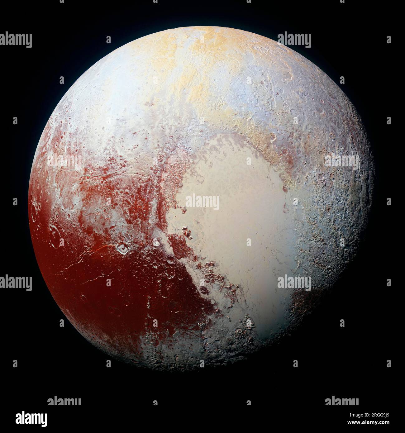 Vue couleur améliorée haute résolution de Pluto. Original de la NASA. Amélioré numériquement par rawpixel. Banque D'Images