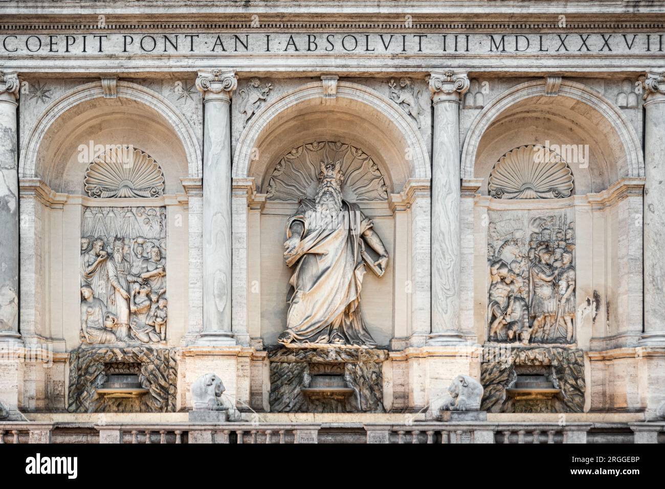 La fontaine de Moïse à Rome Banque D'Images