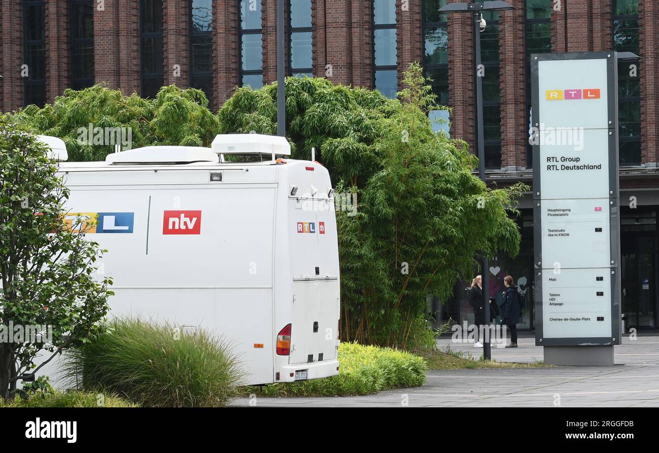 Cologne, Allemagne. 09 août 2023. Logo de RTL Television, une chaîne privée de langue allemande du groupe RTL basée à Cologne, Allemagne crédit : Horst Galuschka/dpa/Alamy Live News Banque D'Images