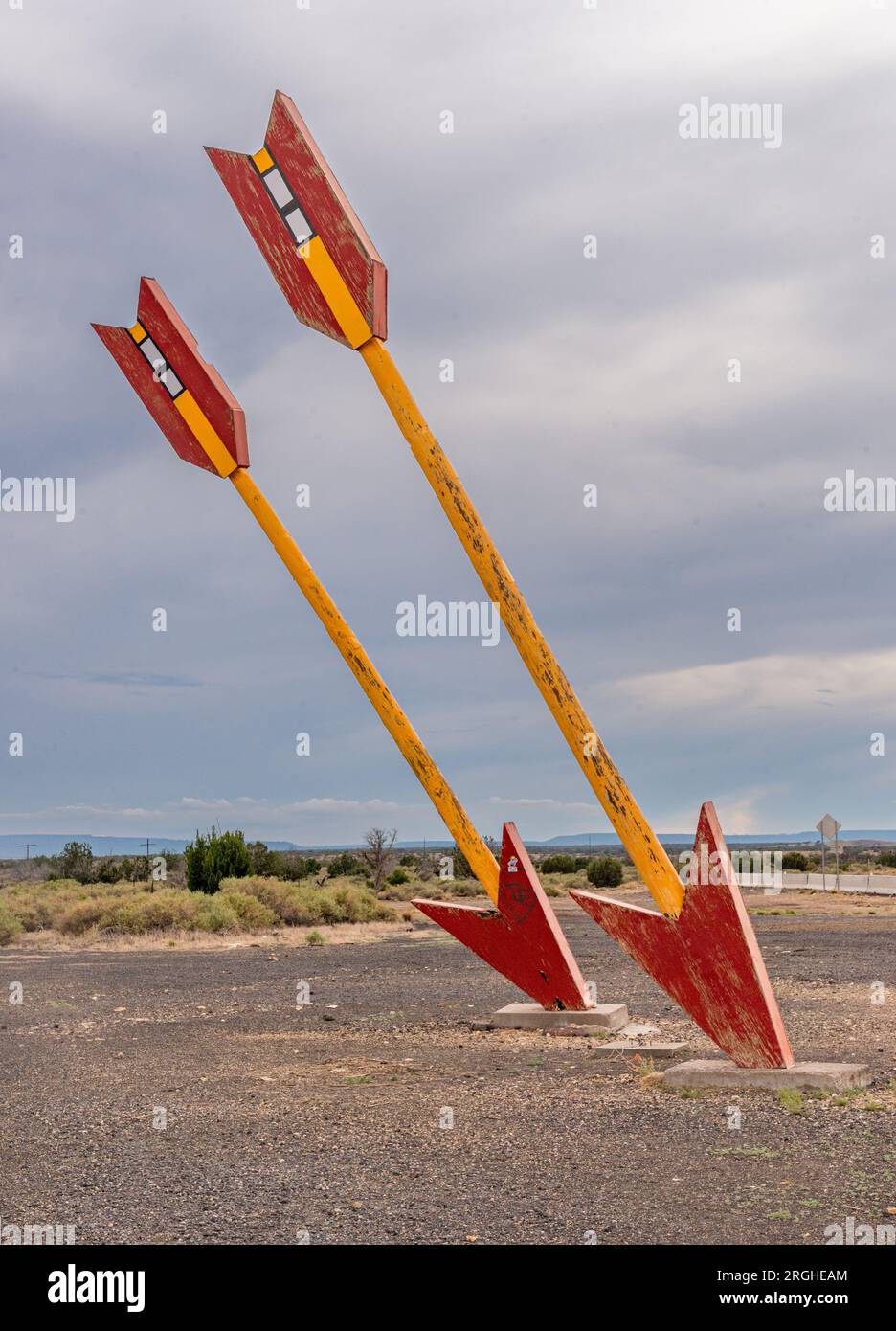 Twin Arrows, AZ est une ville abandonnée le long d'une portion désolée de la route 66 Banque D'Images
