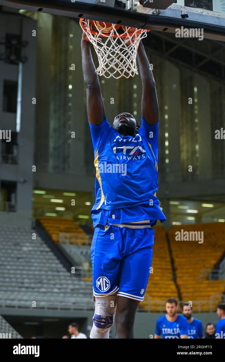 Athènes, Lombardie, Grèce. 9 août 2023. 35 MOUHAMET RASSOUL DIOUF d'Italie lors du match du tournoi de l'Acropole égéenne entre l'Italie et la Serbie au stade Oaka le 9 août 2023, à Athènes, Grèce. (Image de crédit : © Stefanos Kyriazis/ZUMA Press Wire) USAGE ÉDITORIAL SEULEMENT! Non destiné à UN USAGE commercial ! Banque D'Images