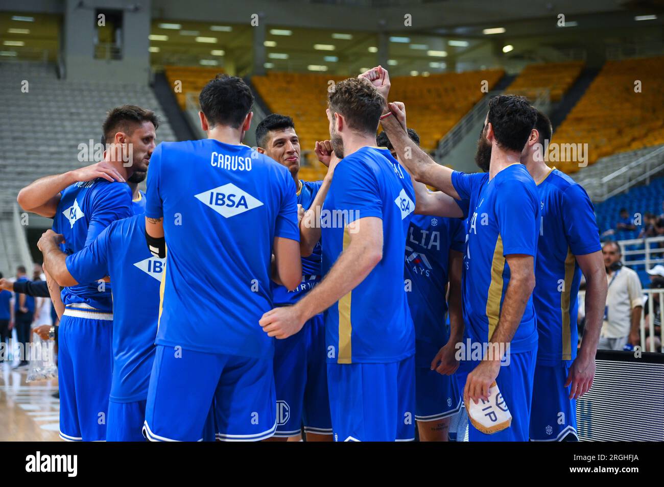 Athènes, Lombardie, Grèce. 9 août 2023. Équipe nationale d'Italie lors du tournoi de l'Acropole égéenne entre l'Italie et la Serbie au stade Oaka le 9 août 2023, à Athènes, Grèce. (Image de crédit : © Stefanos Kyriazis/ZUMA Press Wire) USAGE ÉDITORIAL SEULEMENT! Non destiné à UN USAGE commercial ! Banque D'Images