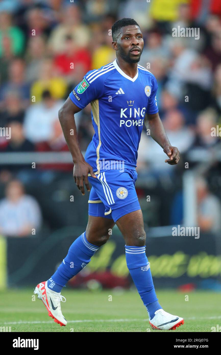 Burton upon Trent, Royaume-Uni. 09 août 2023. Kelechi Iheanacho #14 de Leicester City lors du match de la Carabao Cup Burton Albion vs Leicester City au Pirelli Stadium, Burton upon Trent, Royaume-Uni, le 9 août 2023 (photo Gareth Evans/News Images) à Burton upon Trent, Royaume-Uni le 8/9/2023. (Photo Gareth Evans/News Images/Sipa USA) crédit : SIPA USA/Alamy Live News Banque D'Images