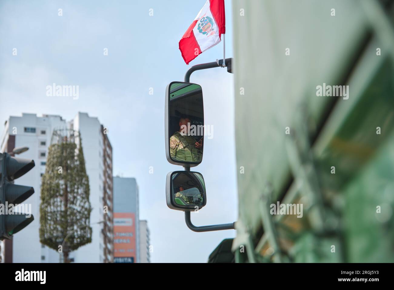 Lima Pérou 29 juillet 2023. Défilé militaire et civique péruvien pour la journée de l'indépendance le 28 juillet dans l'avenue principale du Brésil Banque D'Images
