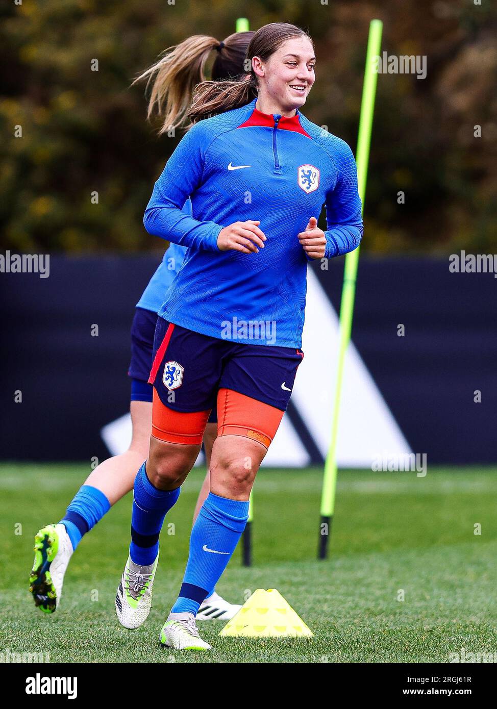 WELLINGTON - Aniek Nouwen lors d'une séance d'entraînement de l'équipe nationale néerlandaise féminine avant les quarts de finale des Lionnes d'Orange à la coupe du monde contre l'Espagne. ANP / AARON GILLIONS Banque D'Images