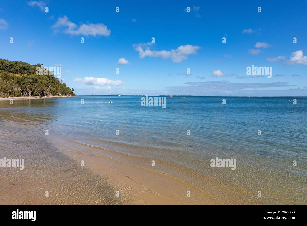 Fraser Island K'gari et l'océan côtier à Kingfisher Bay, Queensland, Australie Banque D'Images