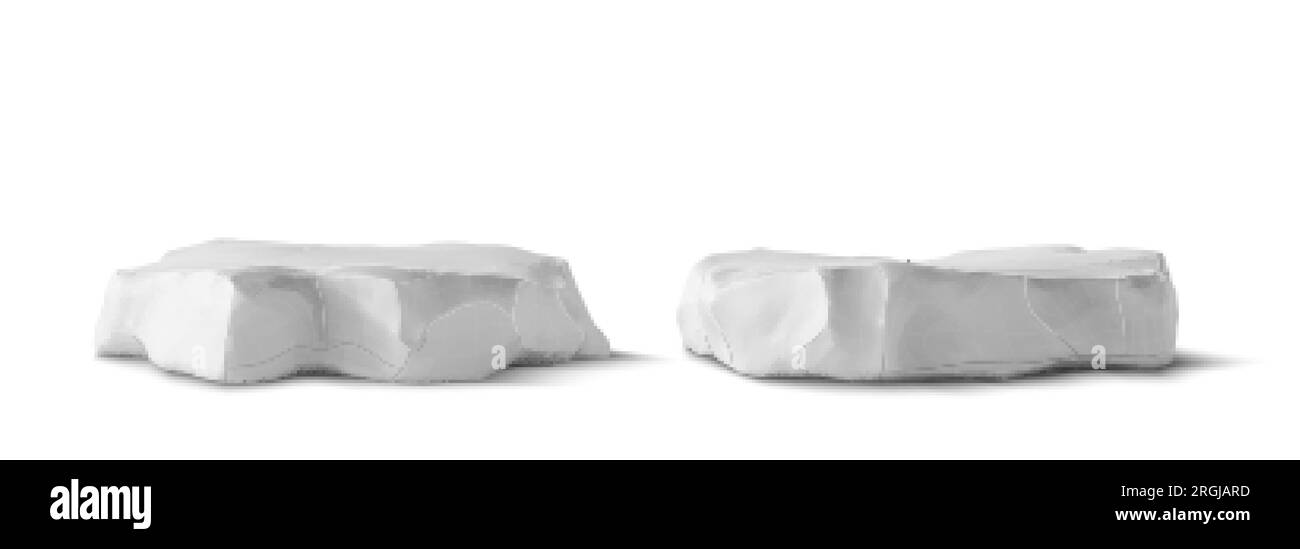 plate-forme de nature de podium de roche de pierre 3d pour le produit cosmétique. Scène de studio minimale pour vitrine de beauté ou de mode. Grunge de ciment gris réaliste isolé Illustration de Vecteur