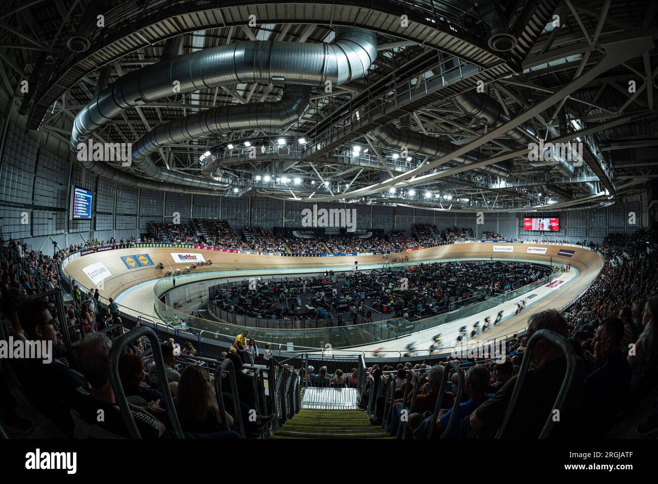 Championnats du monde de cyclisme UCI 2023 Glasgow, cyclisme, vélodrome, Sir Chris Hoy Vélodrome lors de course aux points hommes, le 9 août 2023, Sir Chris Hoy Vel Banque D'Images