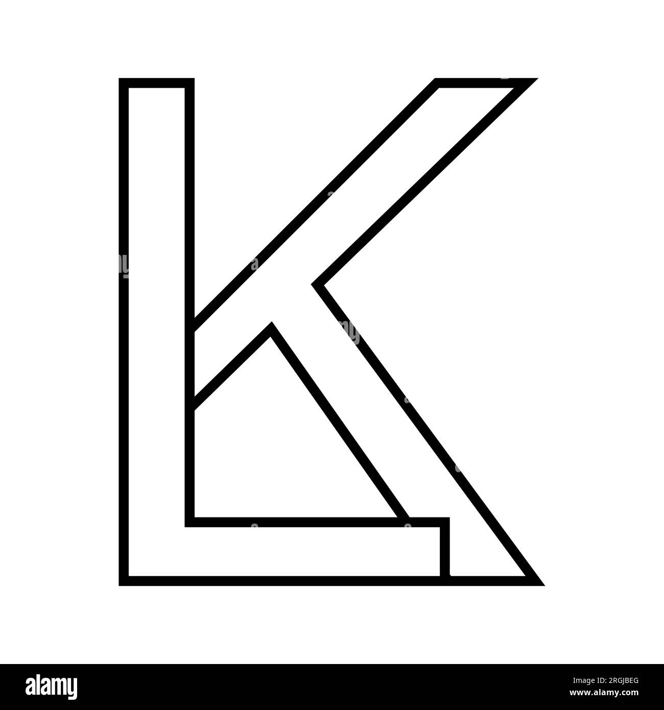 Logo signe lk kl, icône lettres doubles logotype k l Illustration de Vecteur