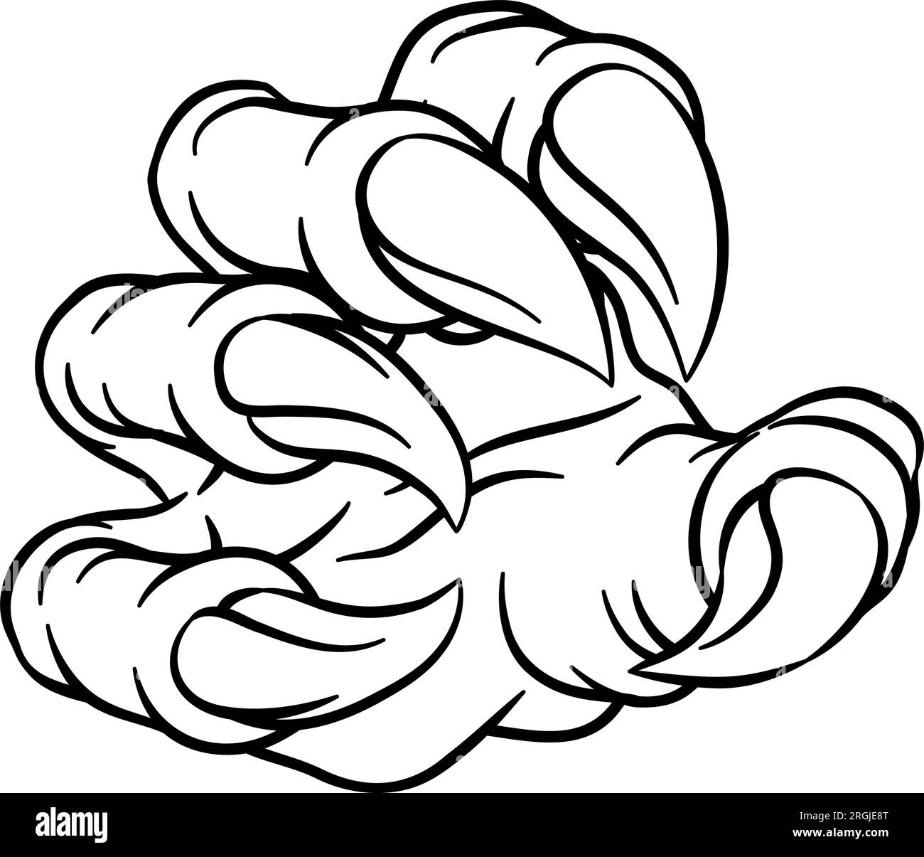 Monster Claw Dinosaur Dragon Cartoon talon main Illustration de Vecteur