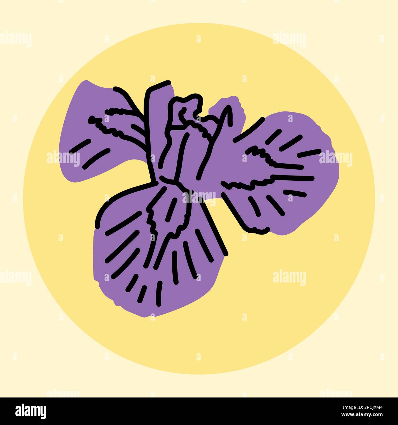 Icône de la ligne noire de la fleur de l'iris. Pictogramme pour page Web, application mobile, Promo. Illustration de Vecteur