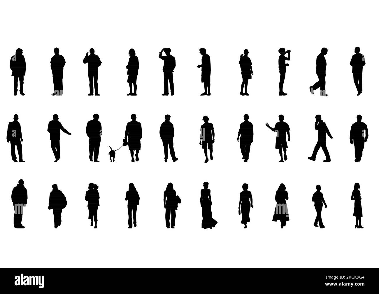 silhouette personnes homme femme illustration vectorielle. silhouettes graphiques isolées personne isolé esquisse simplicité dessiné à la main humain ligne noire continue Illustration de Vecteur