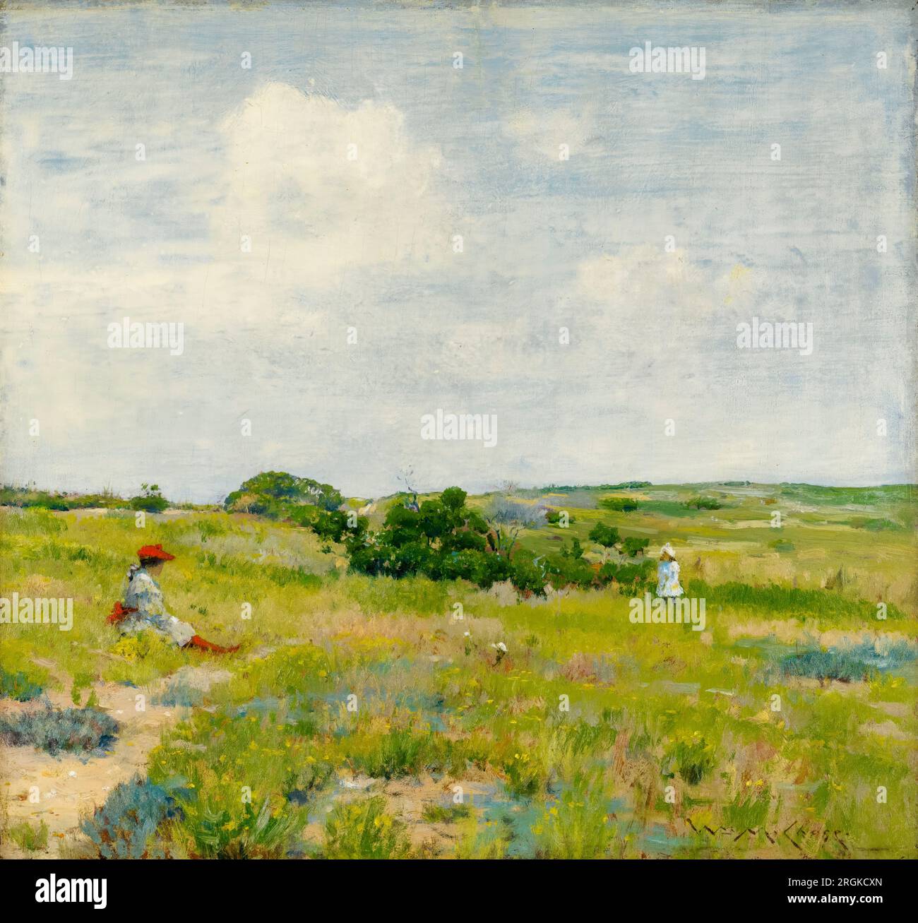 William Merritt Chase, Shinnecock Hills, peinture de paysage à l'huile sur panneau, vers 1895 Banque D'Images