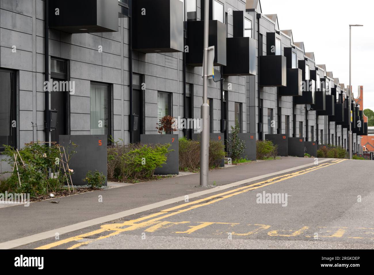 Nouvelles maisons préfabriquées modulaires Islington Lockyard Lane. Manchester UK. Banque D'Images
