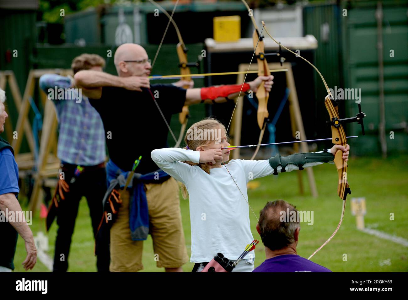 Archery GB Big Weekend au long Mynd Archery Club à Church Stretton. Banque D'Images
