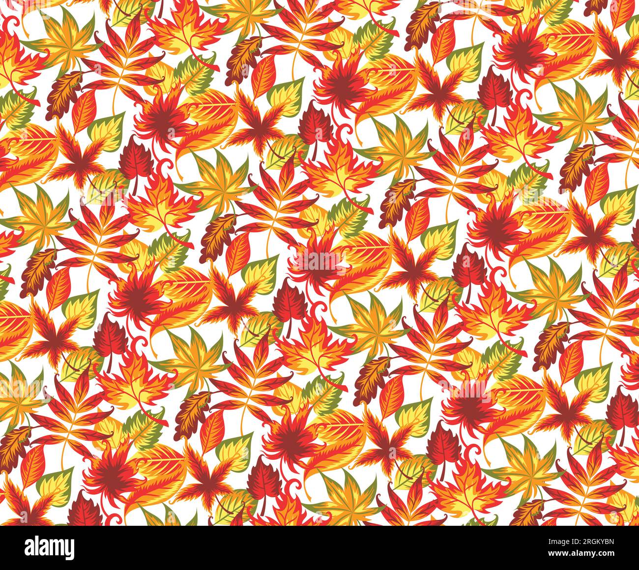 Modèle d'automne sans couture avec des feuilles. Isolé sur blanc. Illustration de Vecteur