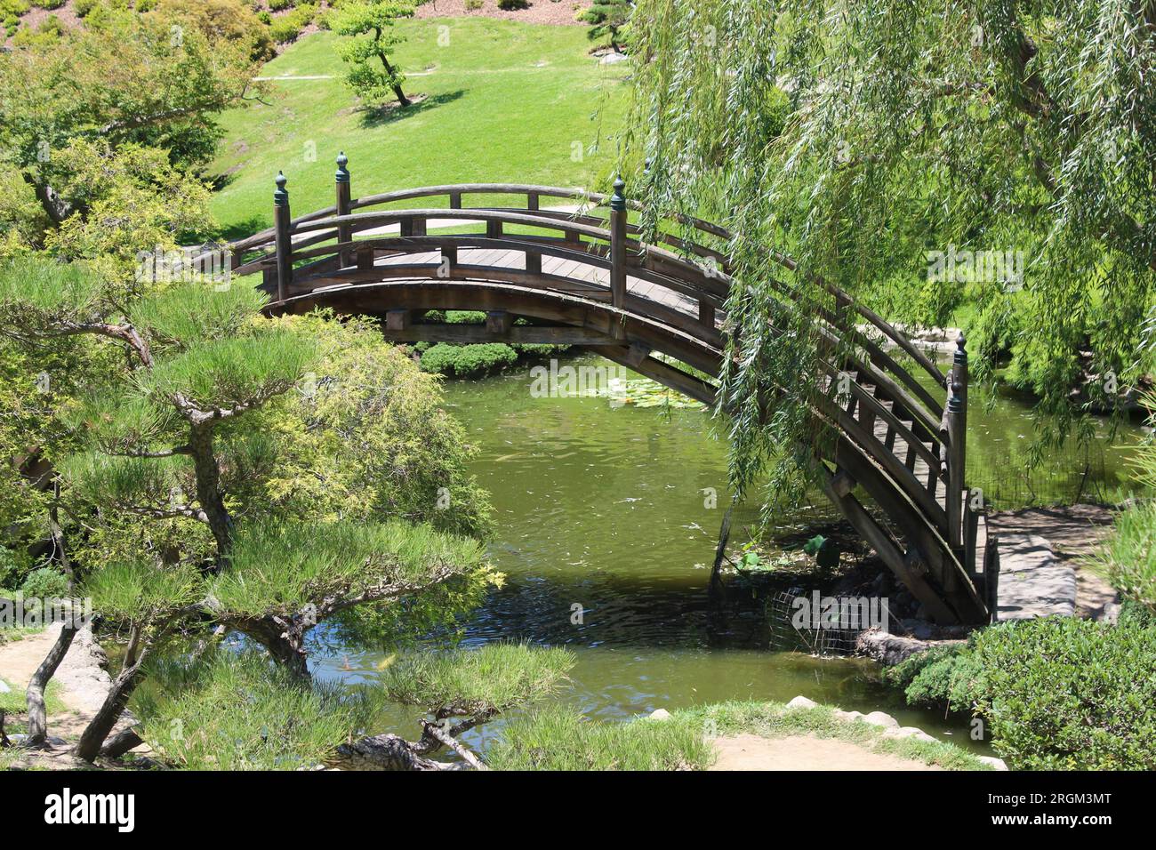 Moon Bridge, jardin japonais, Huntington Gardens, San Marino, Californie Banque D'Images