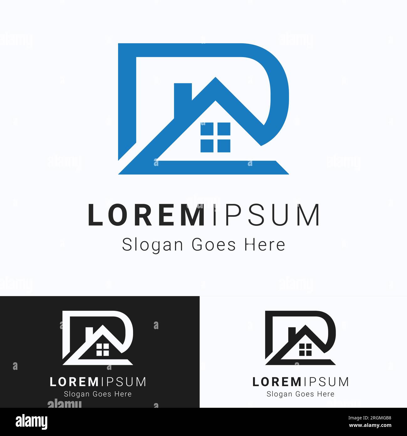 Lettre initiale D avec logo de bâtiment lettre de conception D Logotype immobilier Illustration de Vecteur