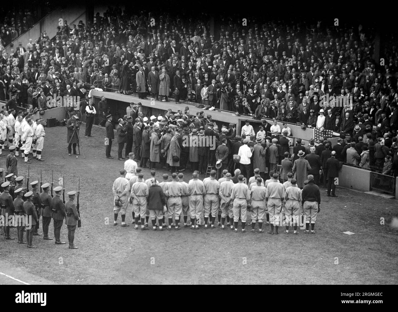 Président Coolidge arrive pour le premier match de la World Series ca. 1924 Banque D'Images