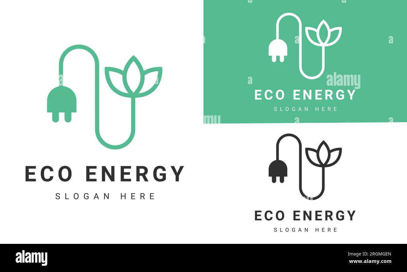 ECO Energy logo Design Switch avec logo Leaf Eco friendly Bio Illustration de Vecteur