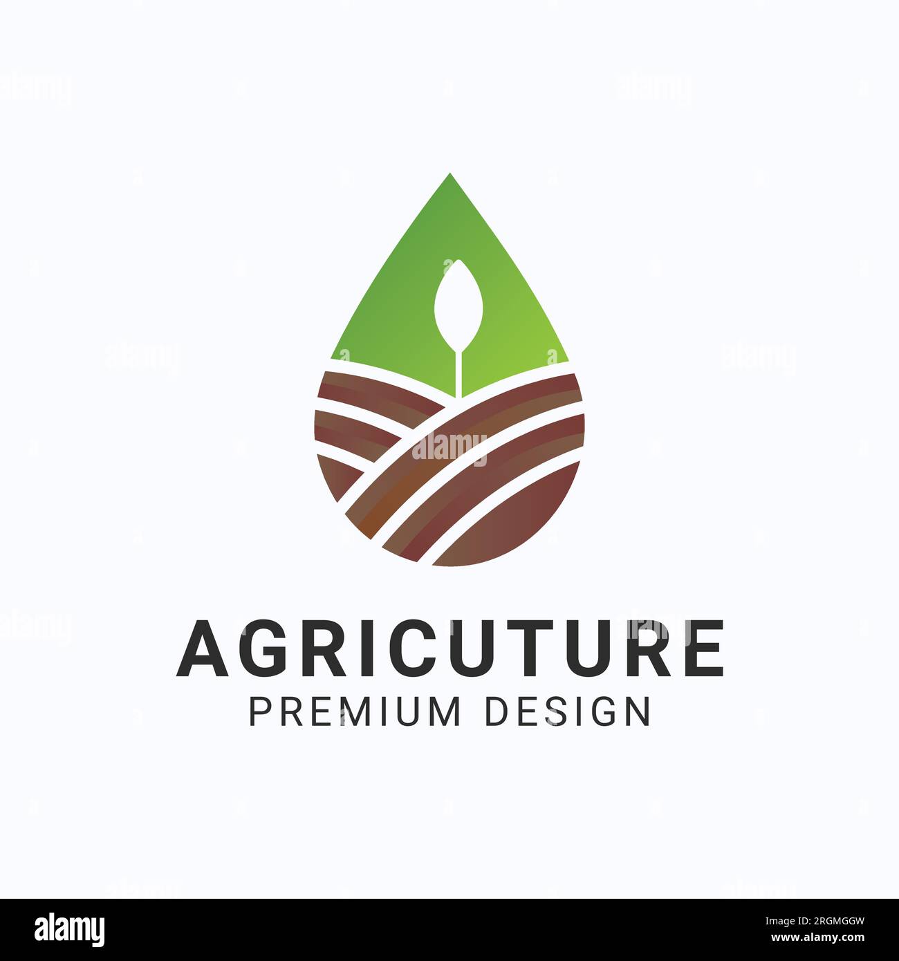 Water Drop Agriculture Land Scape logo Design nature Farm Rural Logotype Illustration de Vecteur