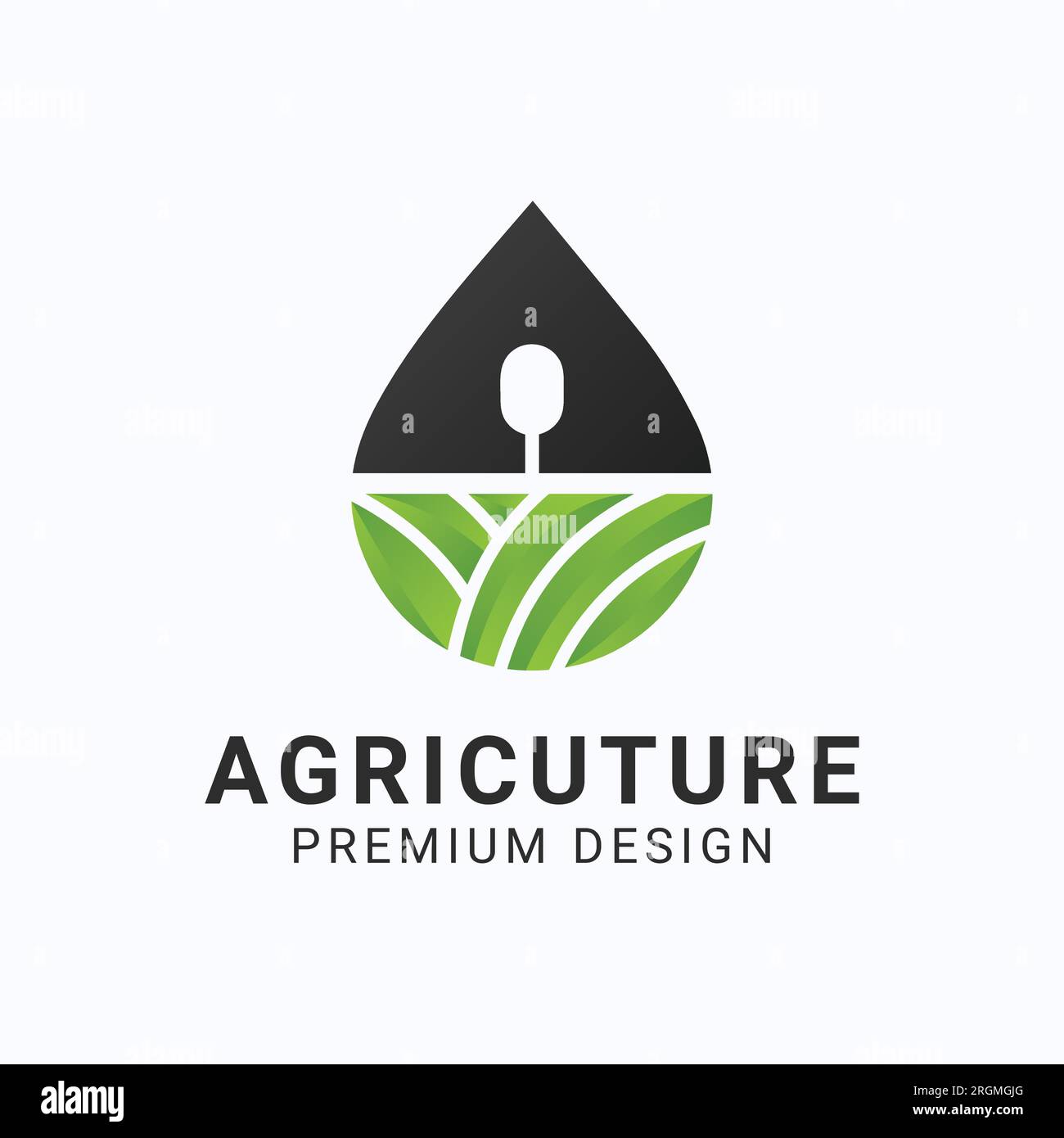 Water Drop Agriculture Land Scape logo Design nature Farm Rural Logotype Illustration de Vecteur